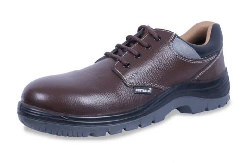 Reflector Brown Leather Safety Shoes