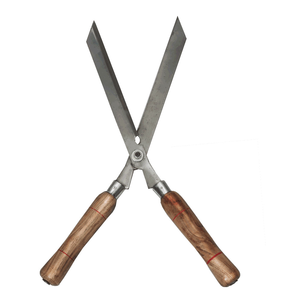 10 Inch Wood Handle Garden Hedge Shear - Material: Metal