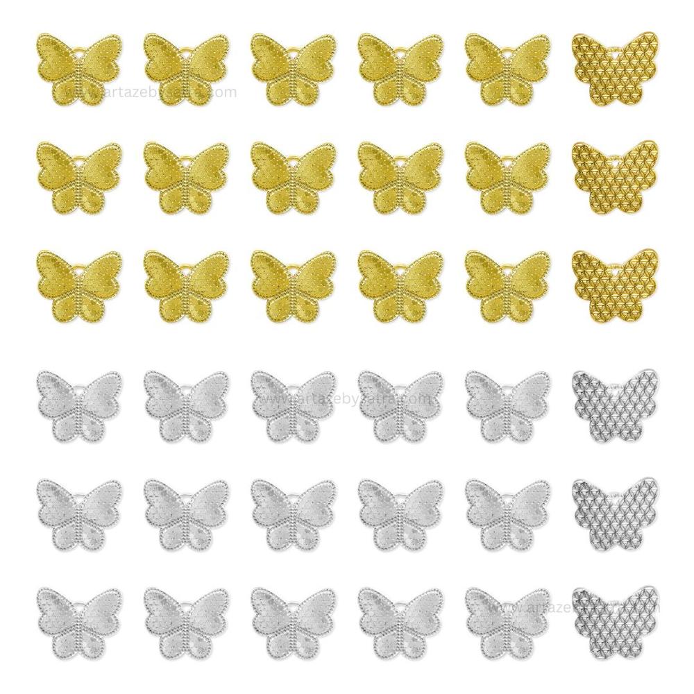Butterfly Brass Charms | High Quality | Size : 11mm | Qty : 2pcs