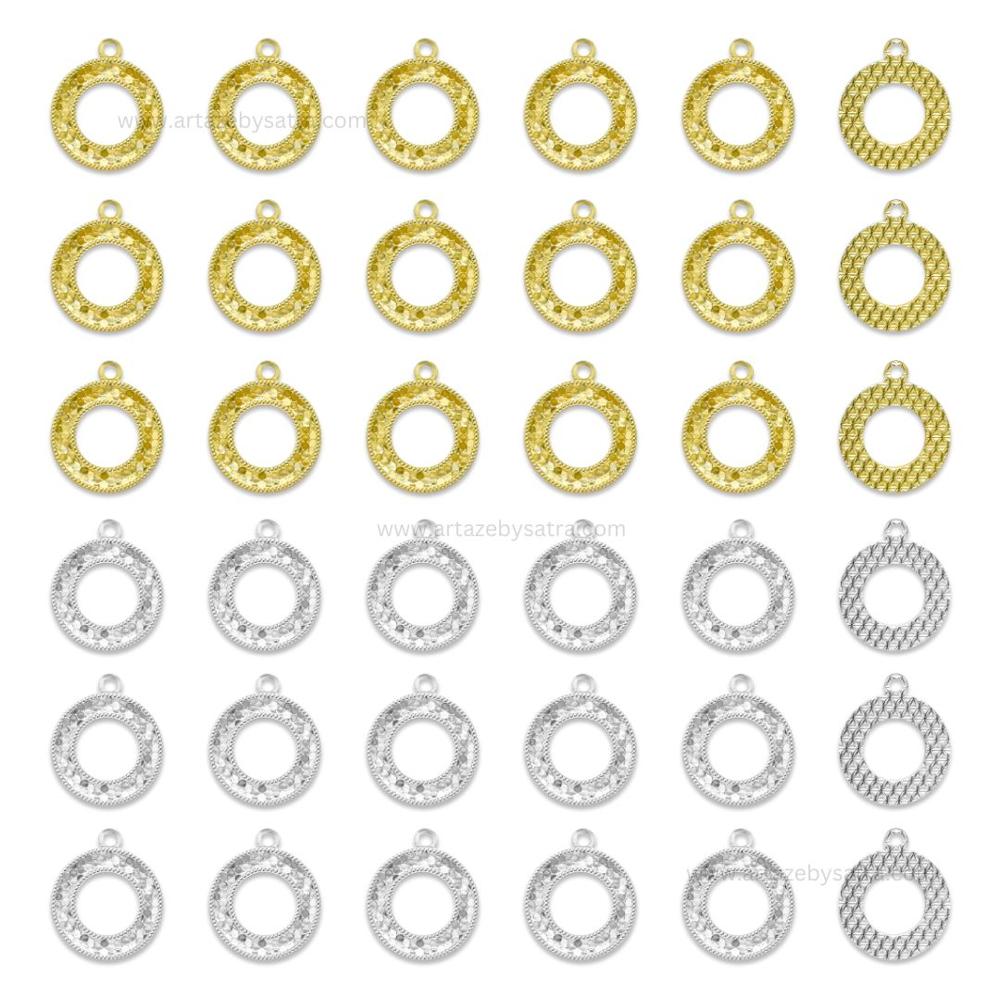 Round Hoop Brass Charms | High Quality | Size : 17mm | Qty : 2pcs