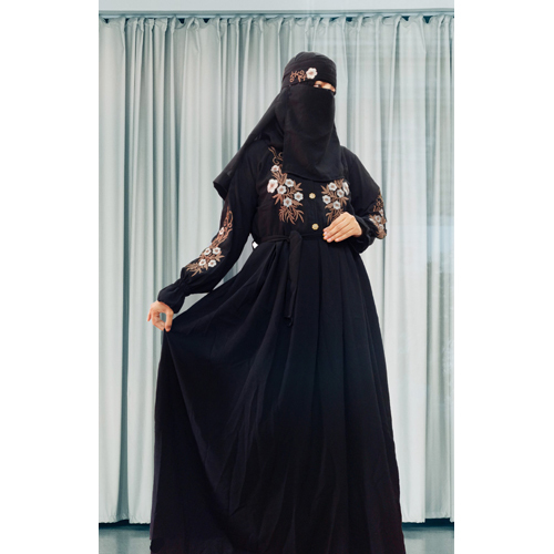 Black Abaya Embroidery Work Burqa For grils and Women Modest Wear Stylish Dubai Abaya