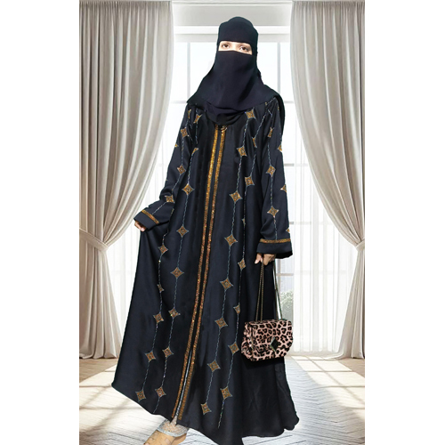 Black Abaya Stone Work For Women Elegant Modest Wear Stylish Dubai Burqa