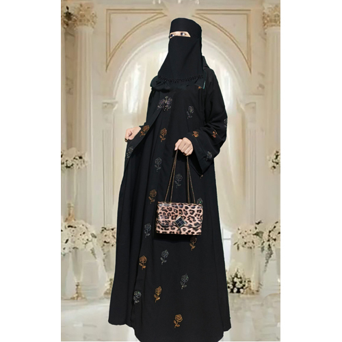 Black Abaya Stone Work For Women girls Elegant Modest Wear Stylish Dubai Burqa