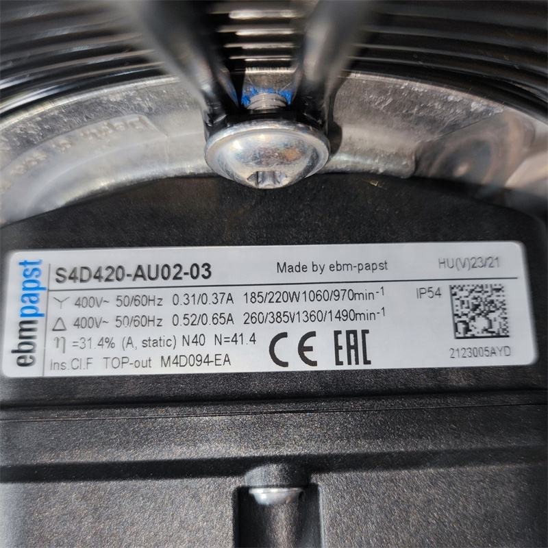 ebmpapst S4D420-AU02-03 400V AC 50/60HZ 0.37A 0.65A 220W 1060RPM/1490RPM Heat Exchanger Axial Flow Cooling Fan S4D420-BU02-31