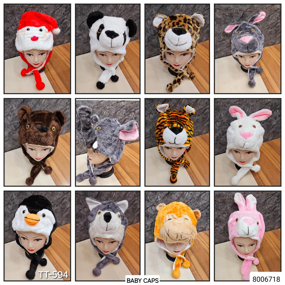ANIMALS BABY WOOLEN CAPS