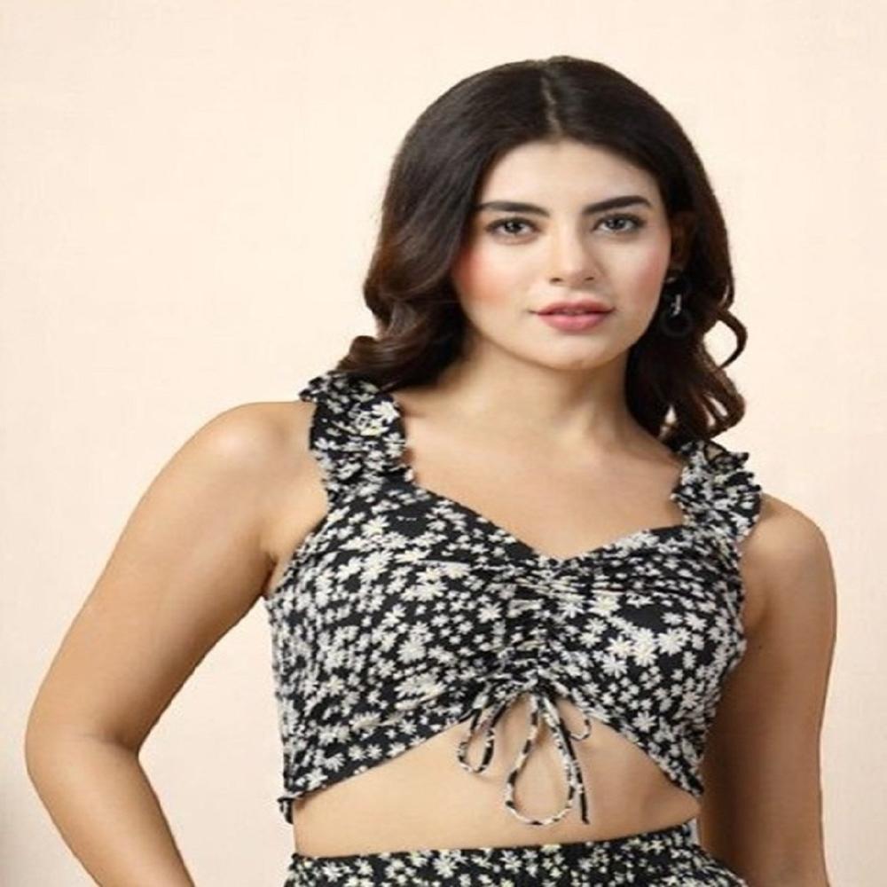 Black Crop Top - Design: Morden Pattern