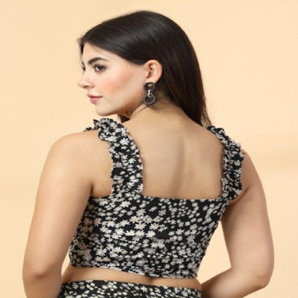 Black Crop Top - Design: Morden Pattern