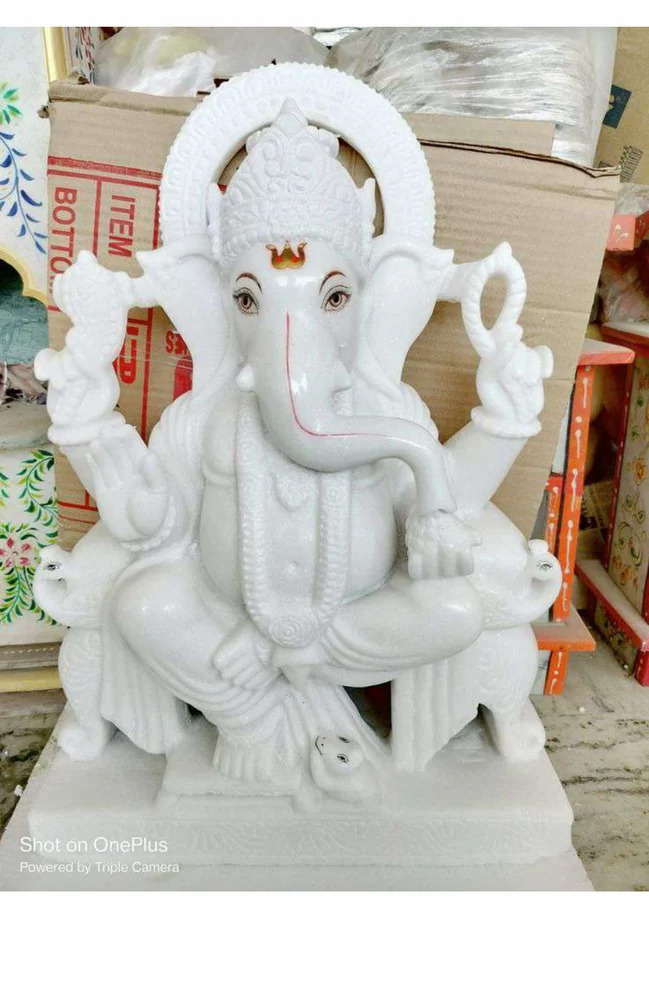 Polished Marble Ganesh Statue