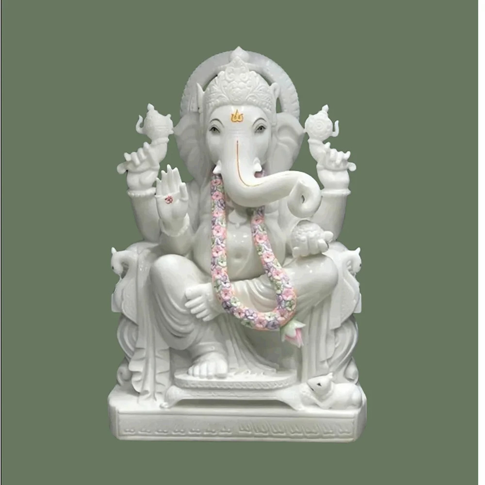 White Marble Ganesh Statue