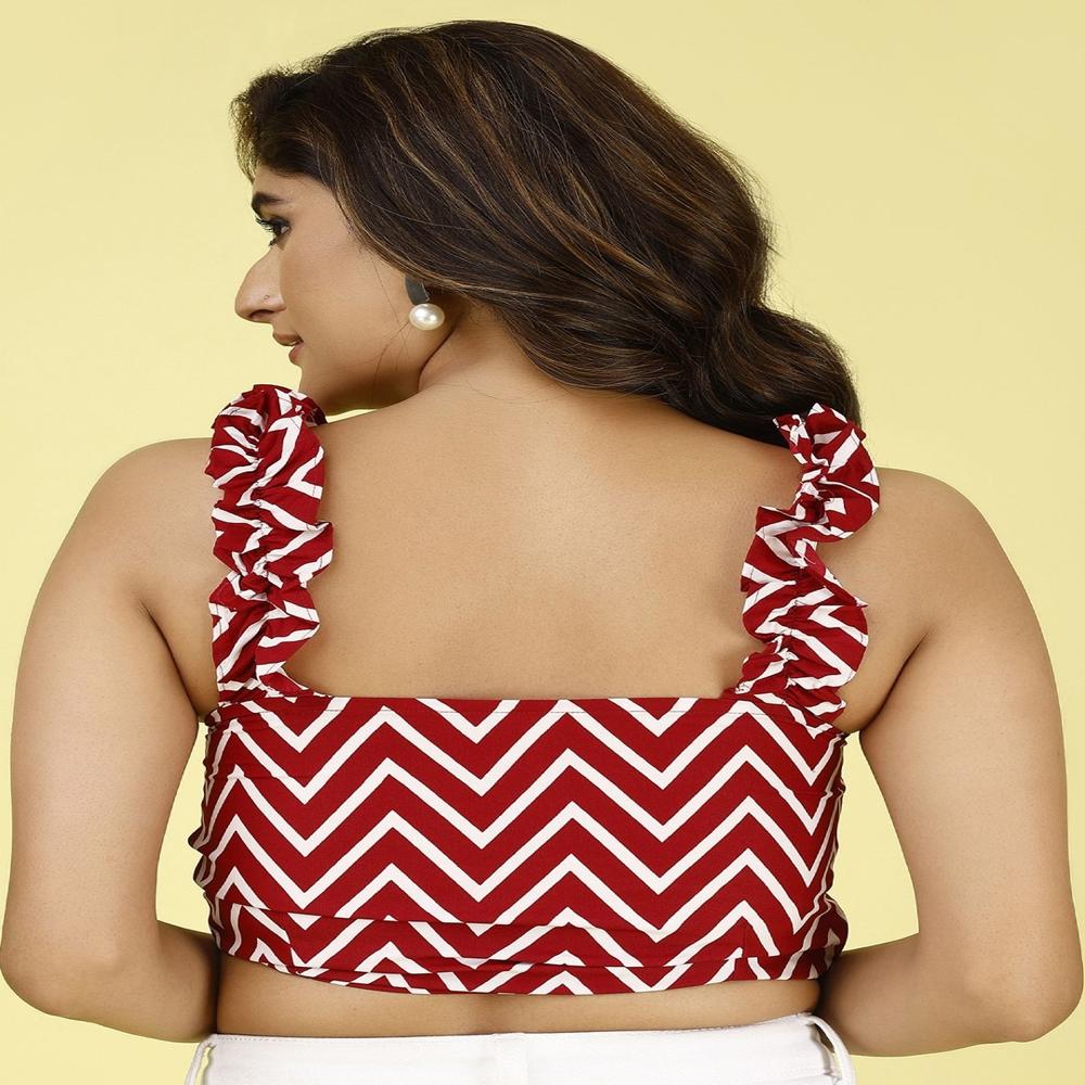 Printed Crop Top - Color: Red