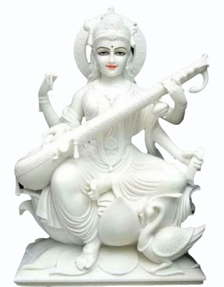 White Marble Saraswati Statue