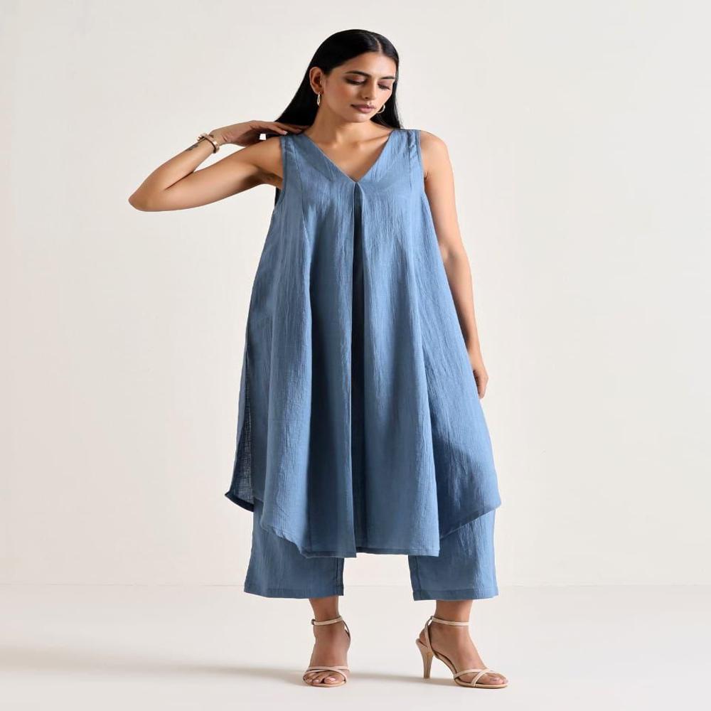 Women Co Ord Set - Color: Blue