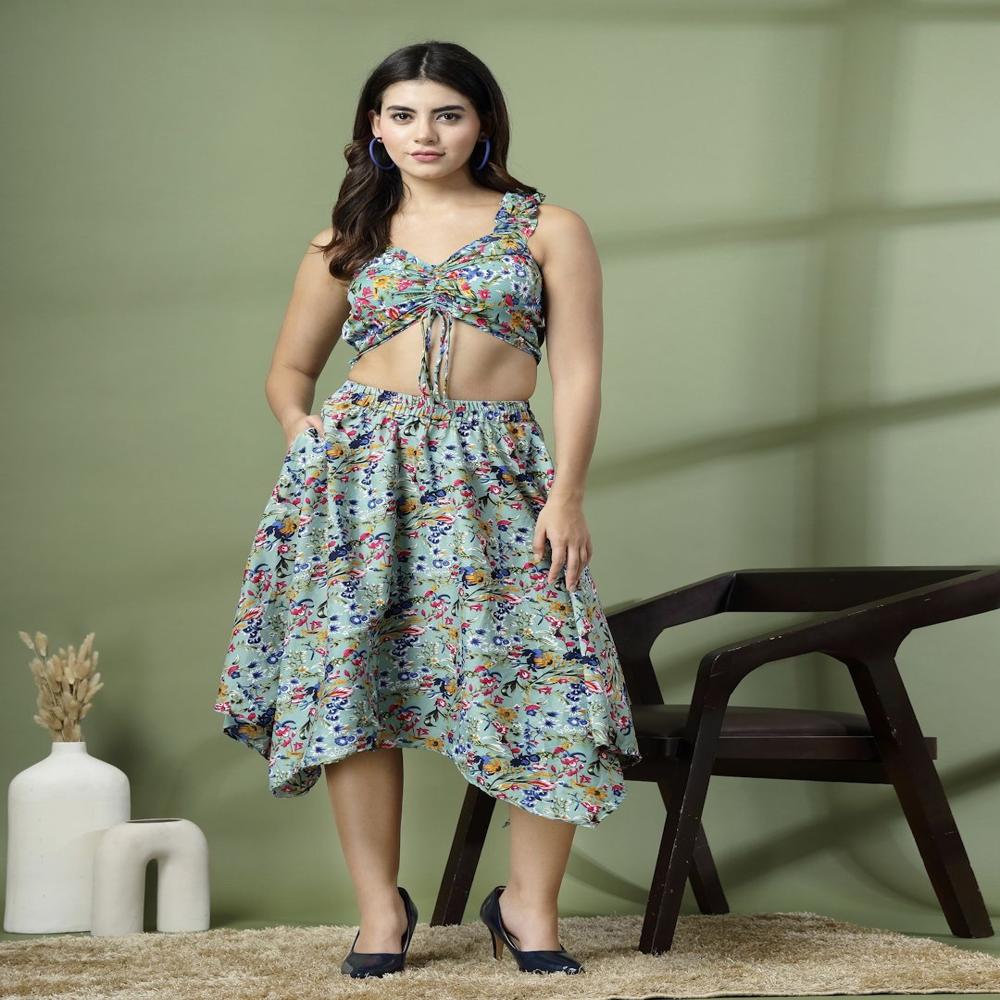 Multicolor Crop Top - Design: Floral