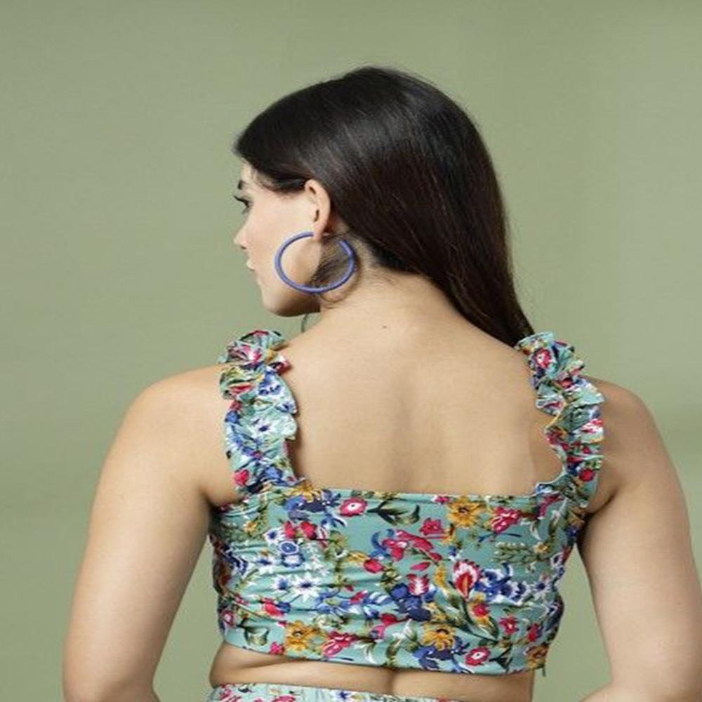 Multicolor Crop Top - Design: Floral