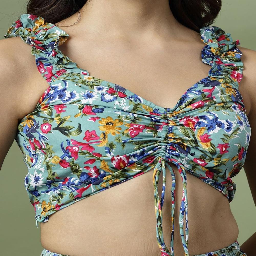 Multicolor Crop Top - Design: Floral