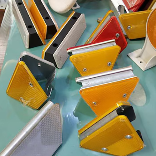 Crash Barrier Lighting Reflectors - Color: Yellow