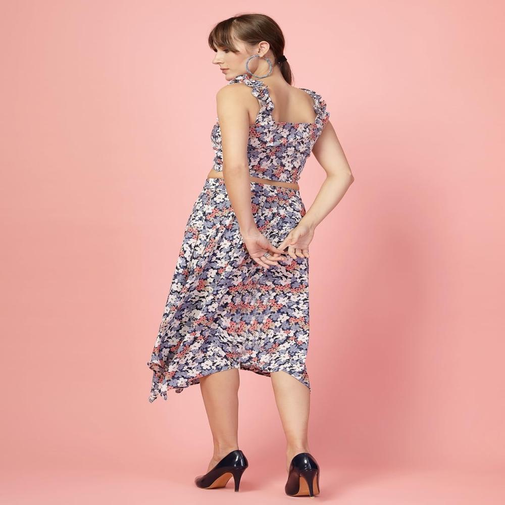 Crepe Top and Skirt Set