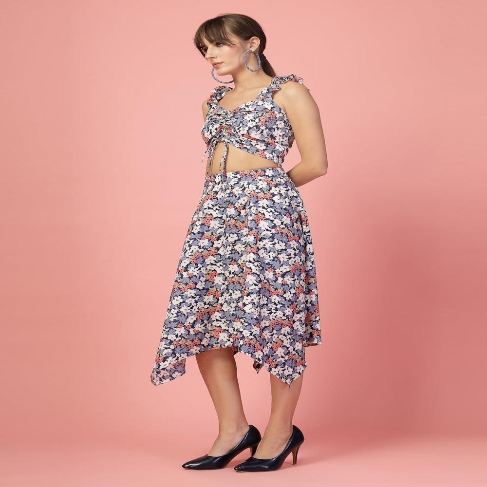 Crepe Top and Skirt Set