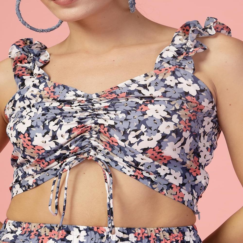 Crepe Top and Skirt Set