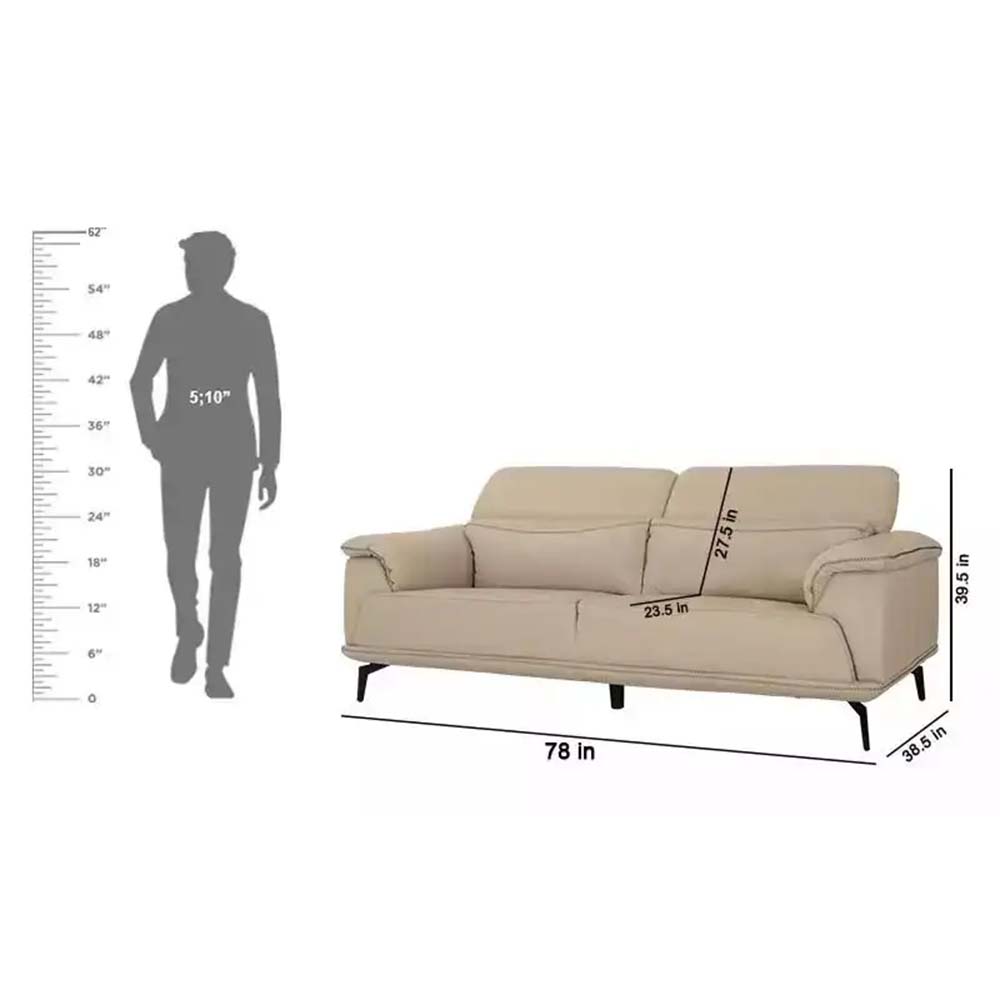 Royaloak Helena Leather Sofa 3 Seater- Sf201753-3 - Assembly: Carpenter Assembly