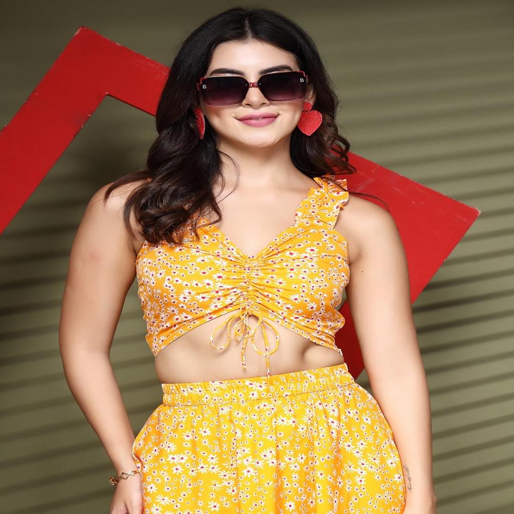 Crop Top And Skirt Set