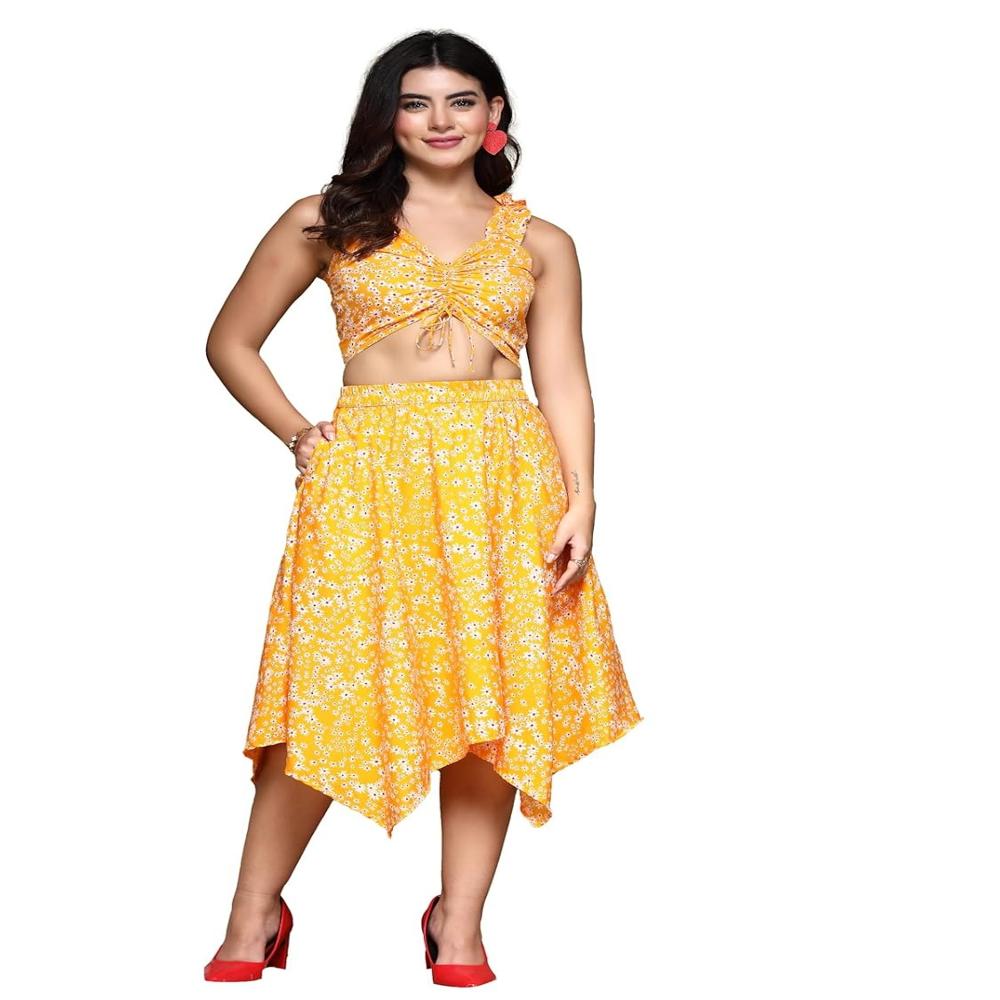 Crop Top And Skirt Set