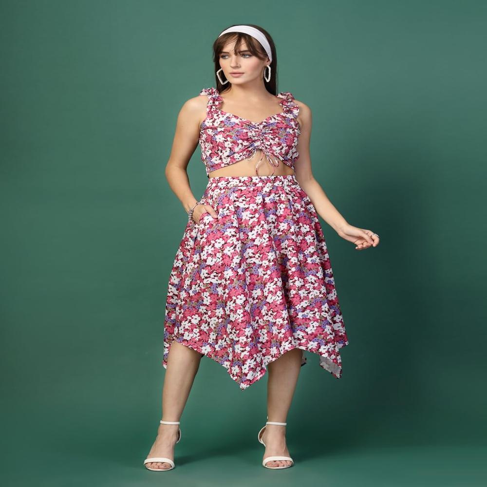 Crop Top And Skirt Set