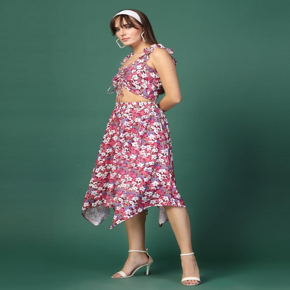 Crop Top And Skirt Set