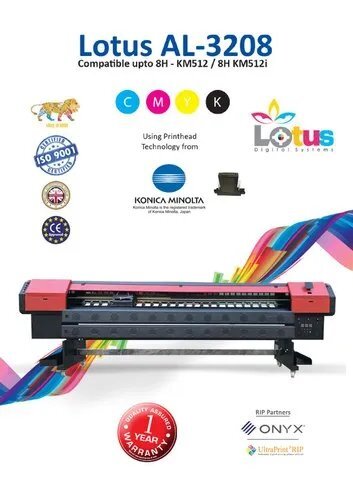 Lotus AL-3208 using KM-512 Flex Printing Machine
