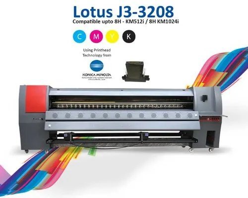 Lotus J3-3208 Using KM-512i Digital High Speed Flex Printing Machine