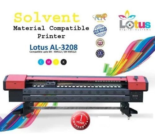 Lotus Solvent Material Compatible Printer Al-3208 Using Km-512 - Automatic Grade: Automatic