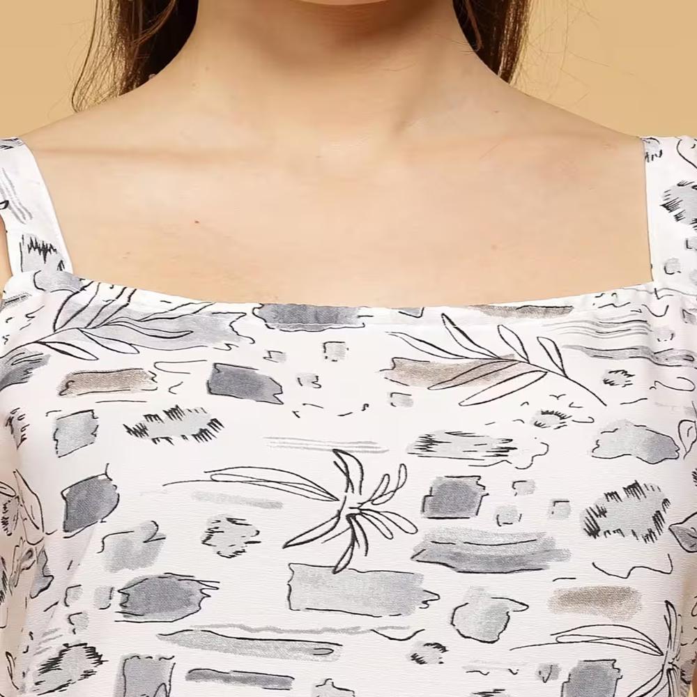 Women Floral A-Line Dress with Square Neck