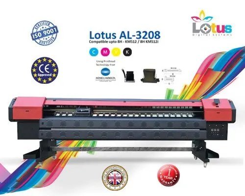 Lotus AL-3208 Using KM-512 Automatic Digital Flex Printing Machine.
