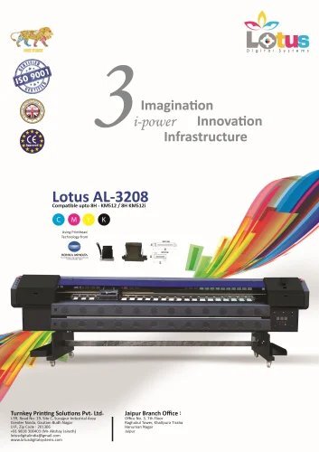 Electric Fully Automatic Lotus AL-3208 Using KM-512 Normal Flex Printing Machine.
