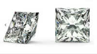 White Princess Cut Diamond - Diamond Cut: Fair