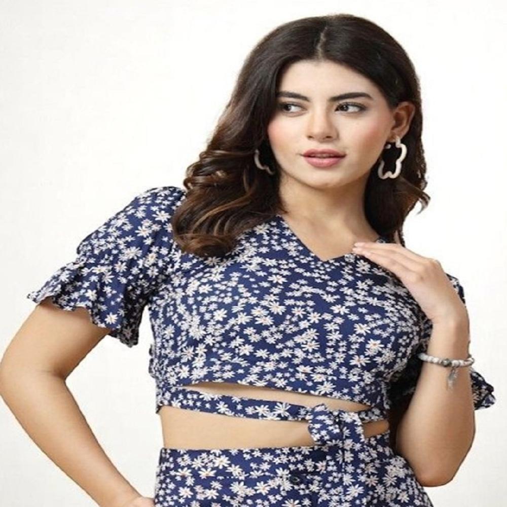 Floral Print Crop Regular Top