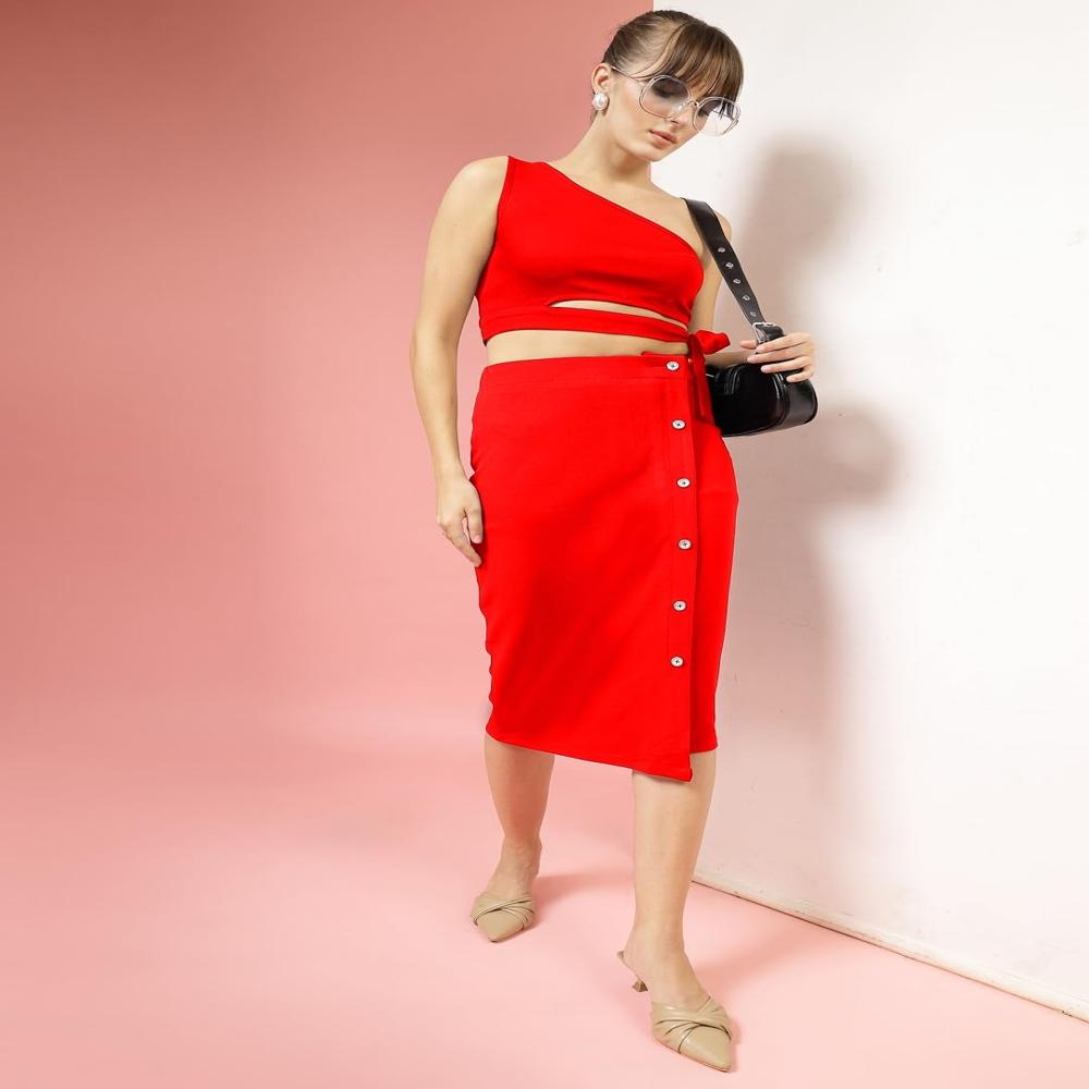 One Shoulder Crop Top , Sleeveless