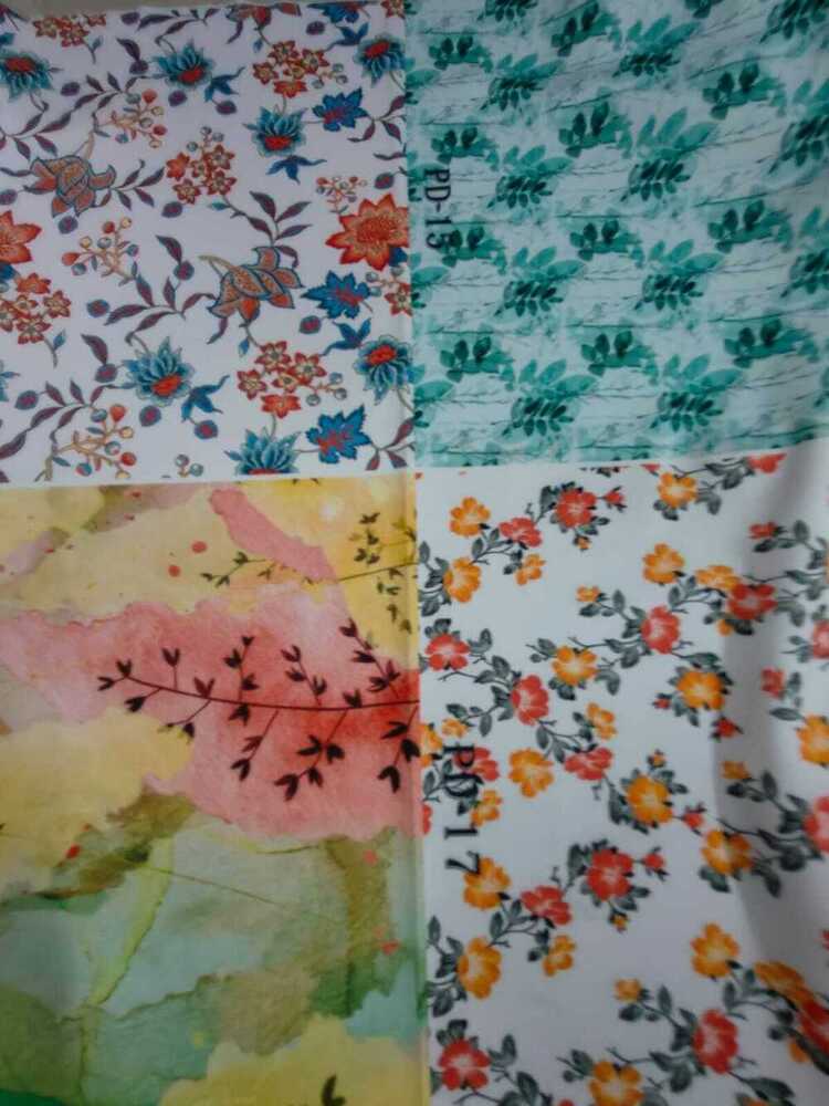 Scuba Lycra Printed Fabric - Attributes: Washable