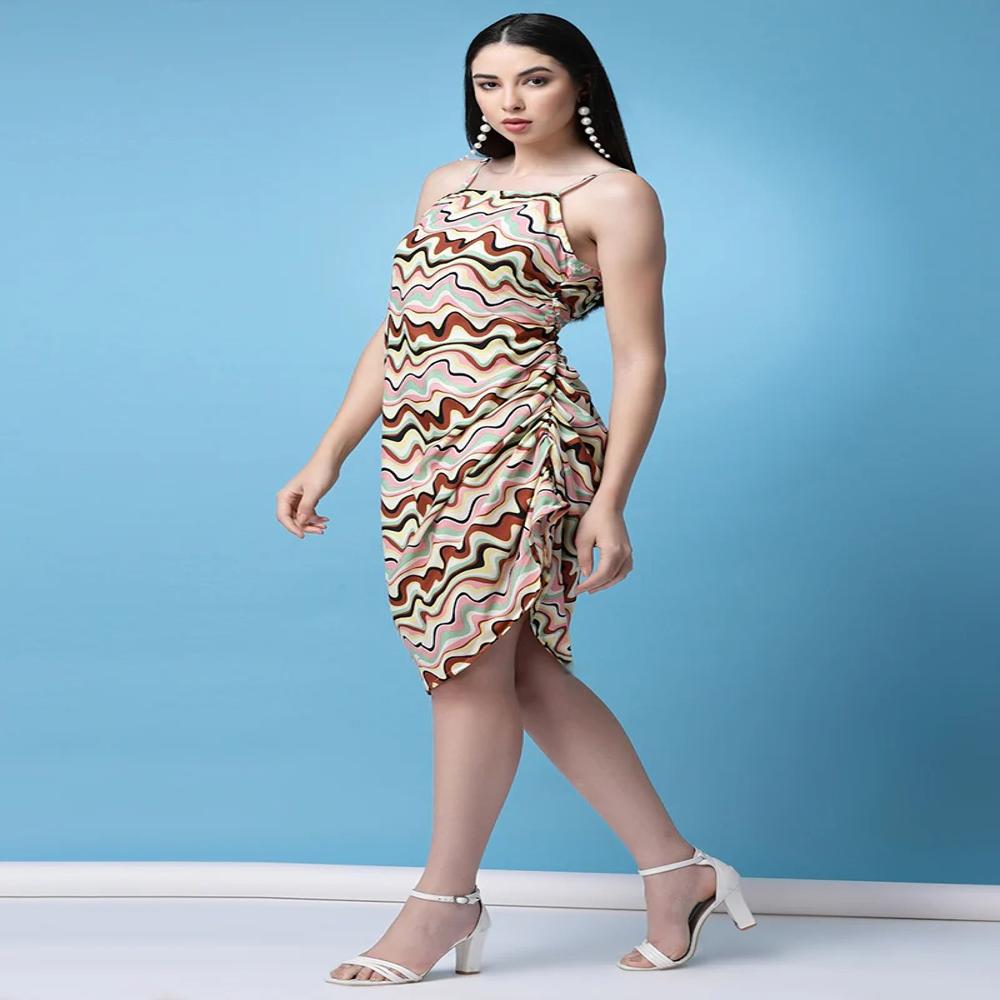 Multicolor Printed Outcast Mini Dress
