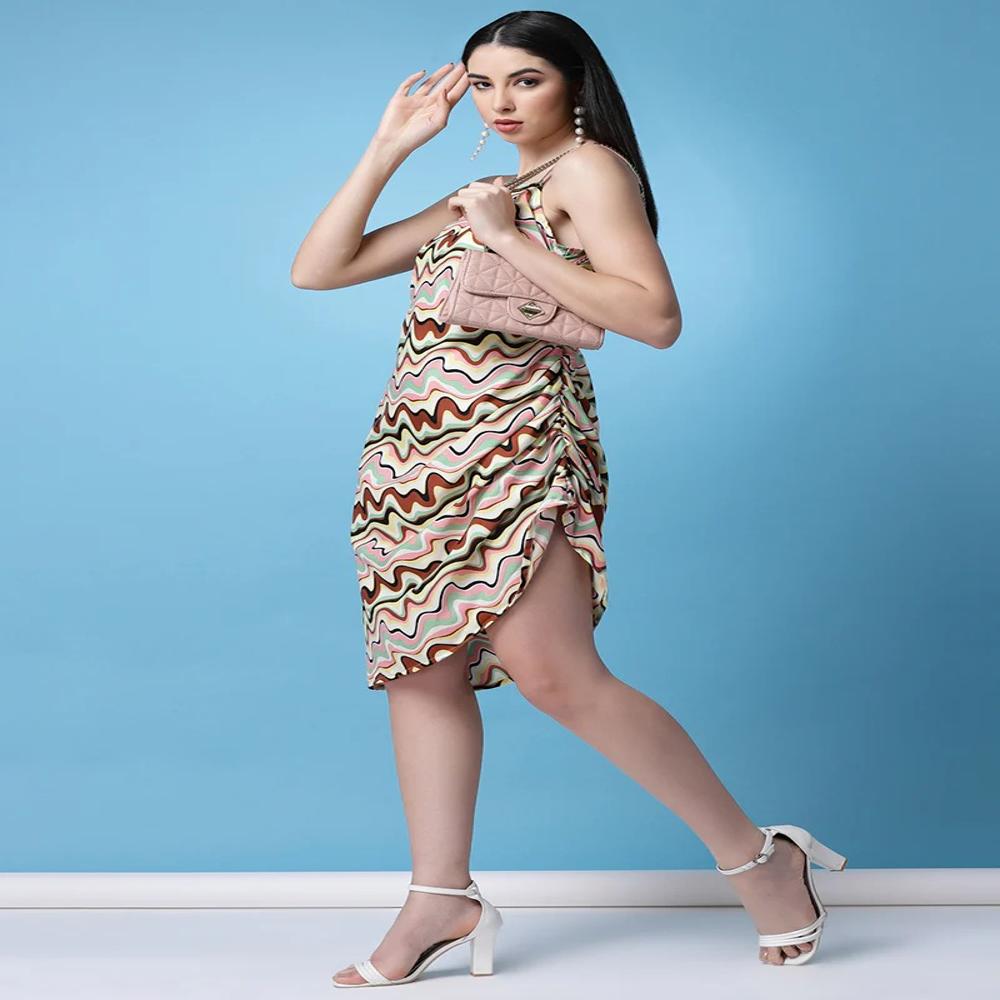 Multicolor Printed Outcast Mini Dress