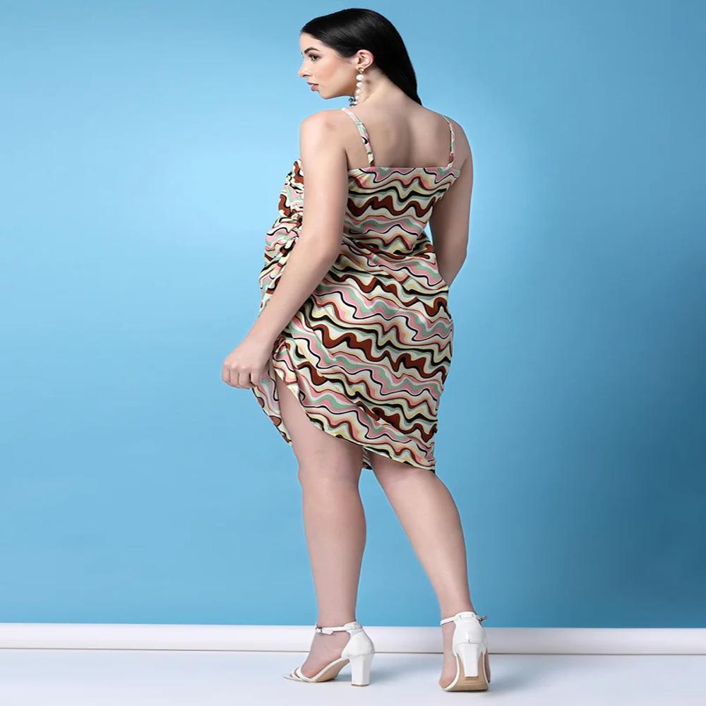 Multicolor Printed Outcast Mini Dress