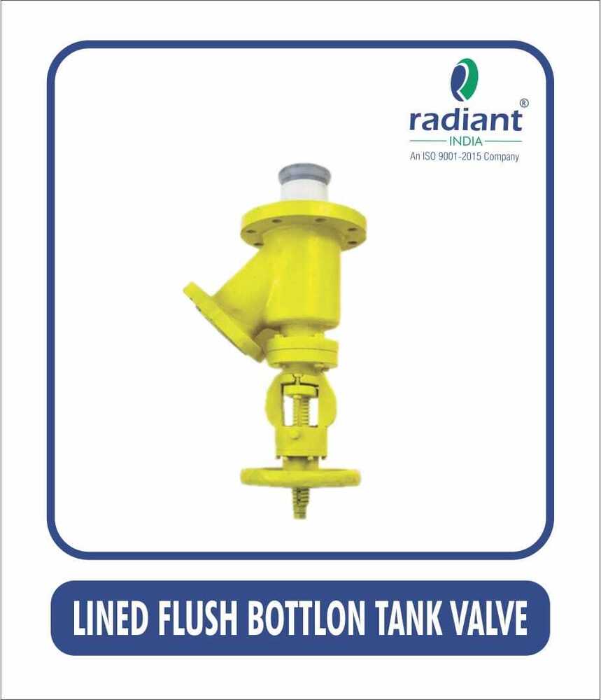 Ptfe Lined Flush Bottom Tank Valve - Color: As Per Requirements
