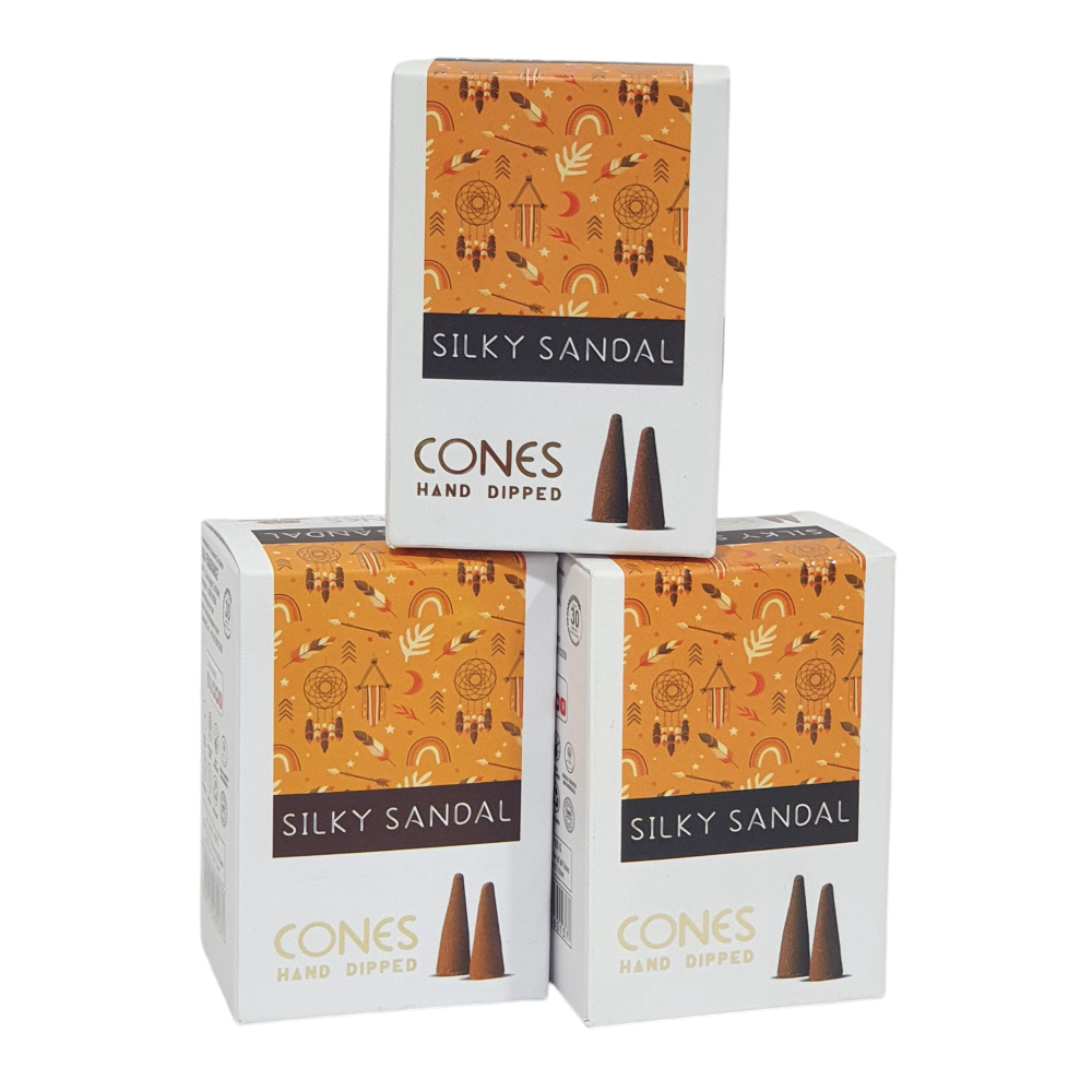 Silky Sandal Hand Dipped Incense Cones