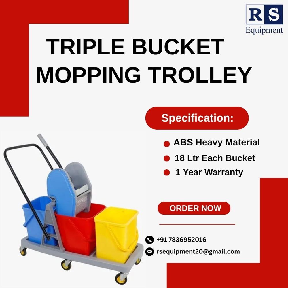 Mopping Trolley-Triple Bucket