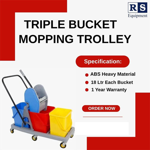 Mopping Trolley-Triple Bucket
