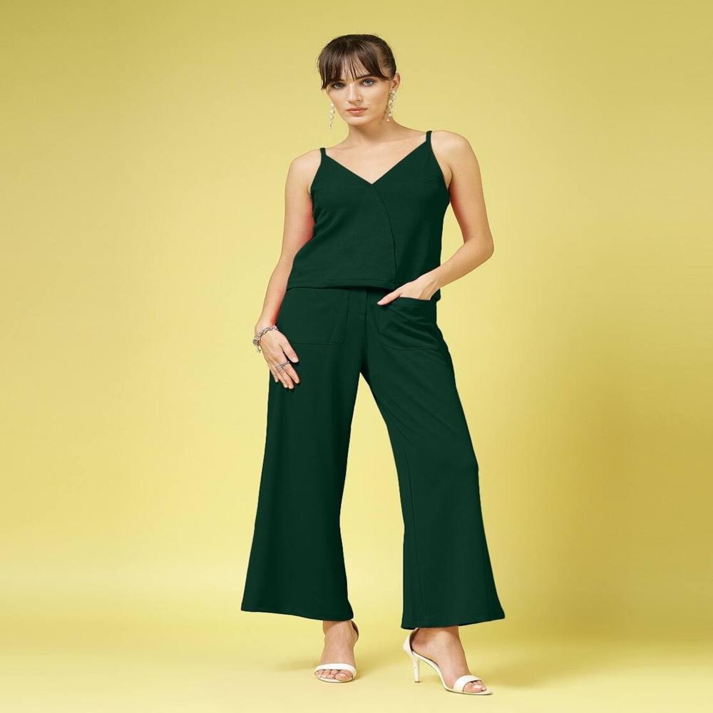 Solid Relaxed Regular Trousers , Green - Ethnic Region: Indian