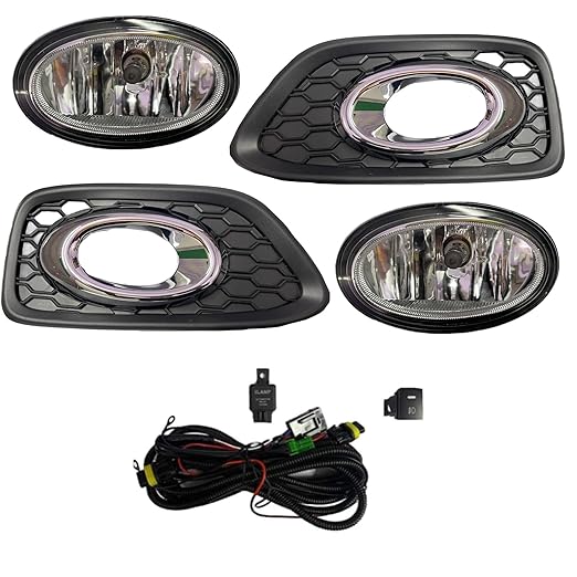 K D Fog Lamp set For Honda Amaze 1st Generation Facelift/BRIO 1ST GEN F/L With Bulb, Wiring & Kit (PAIR) 2016-2018 (TYPE 2)
