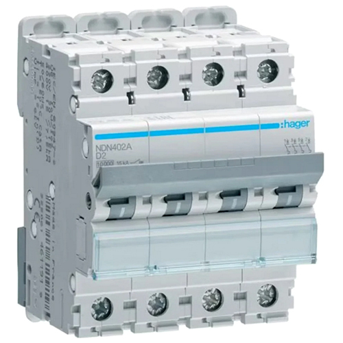 4 Pole Hager 63A Mcb - Color: Grey