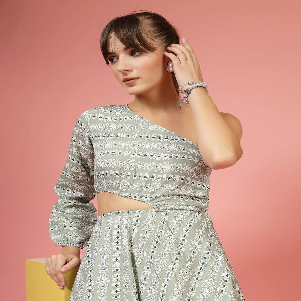 Women Floral Dress - Color: Grey
