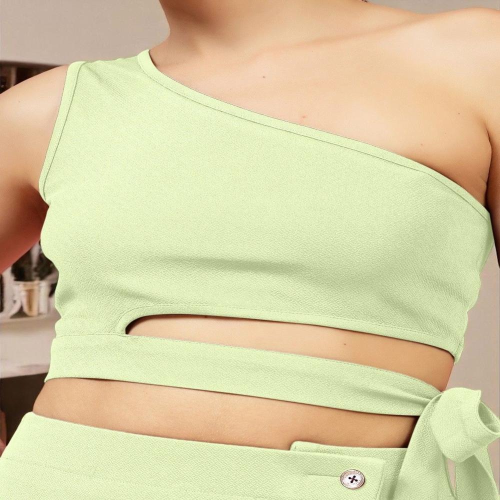 One Shoulder Fitted Crop Top